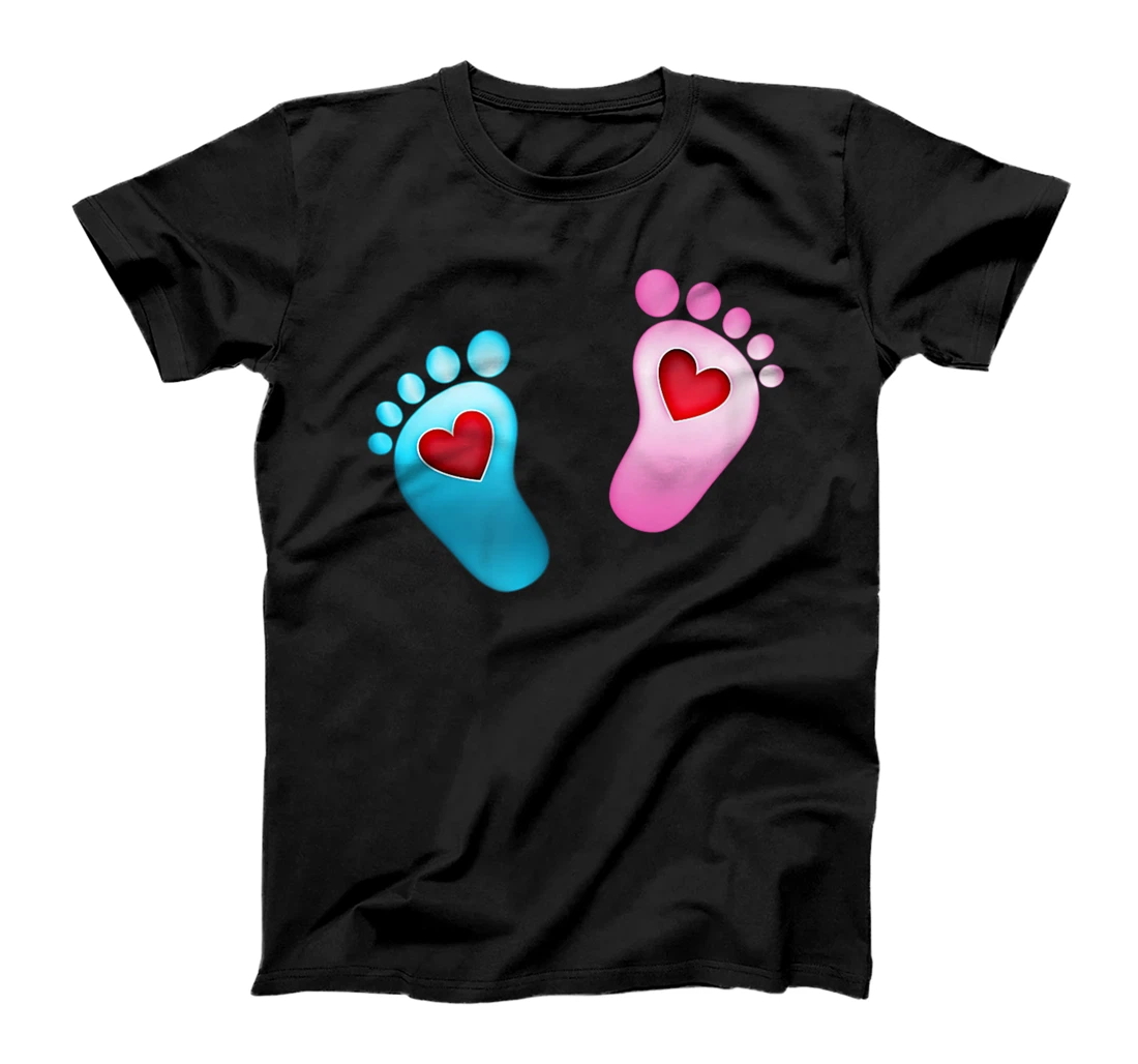 Personalized Baby footprint love heart foot feet boy girl valentine T-Shirt, Kid T-Shirt and Women T-Shirt