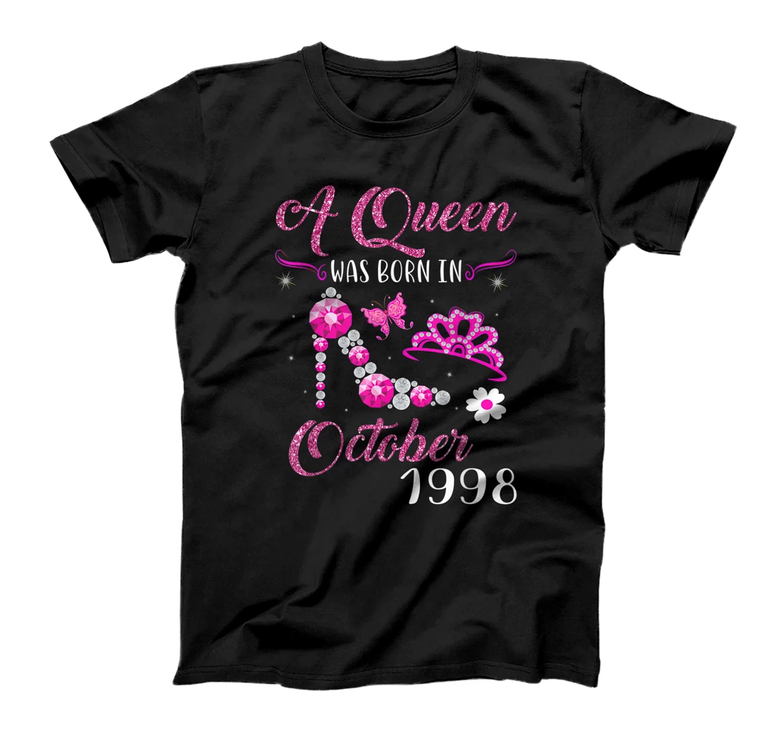 Personalized A Queen Was Born in October 1998 23 year old T-Shirt, Women T-Shirt