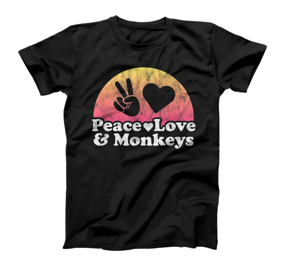 Personalized Peace Love and Monkeys Monkey T-Shirt, Kid T-Shirt and Women T-Shirt