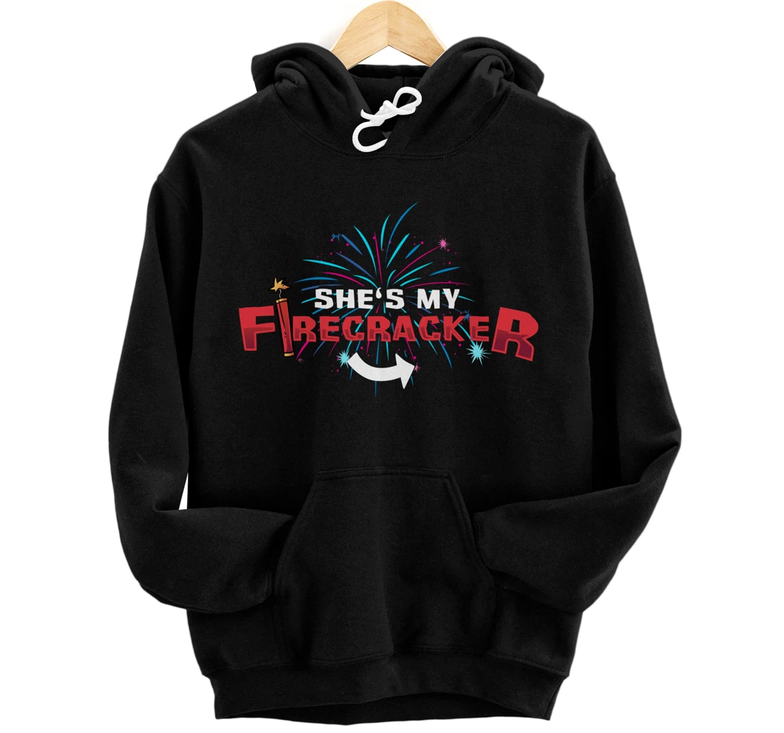 Independence Day Husband or Couples Matching Fireworks Pullover Hoodie