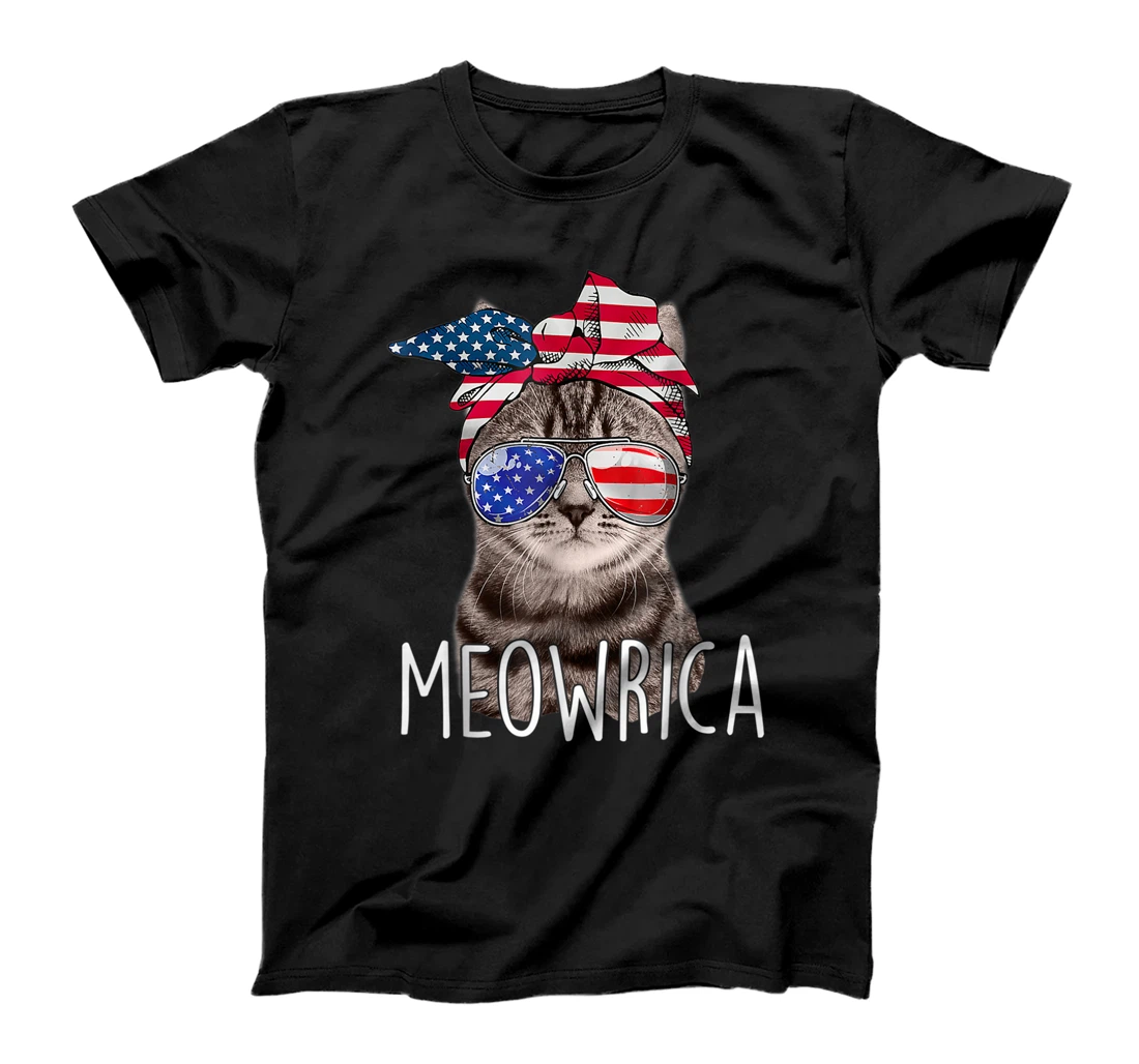 Personalized 4th of July Day of independence Meowrica 'meowrica Cat owner T-Shirt, Kid T-Shirt and Women T-Shirt