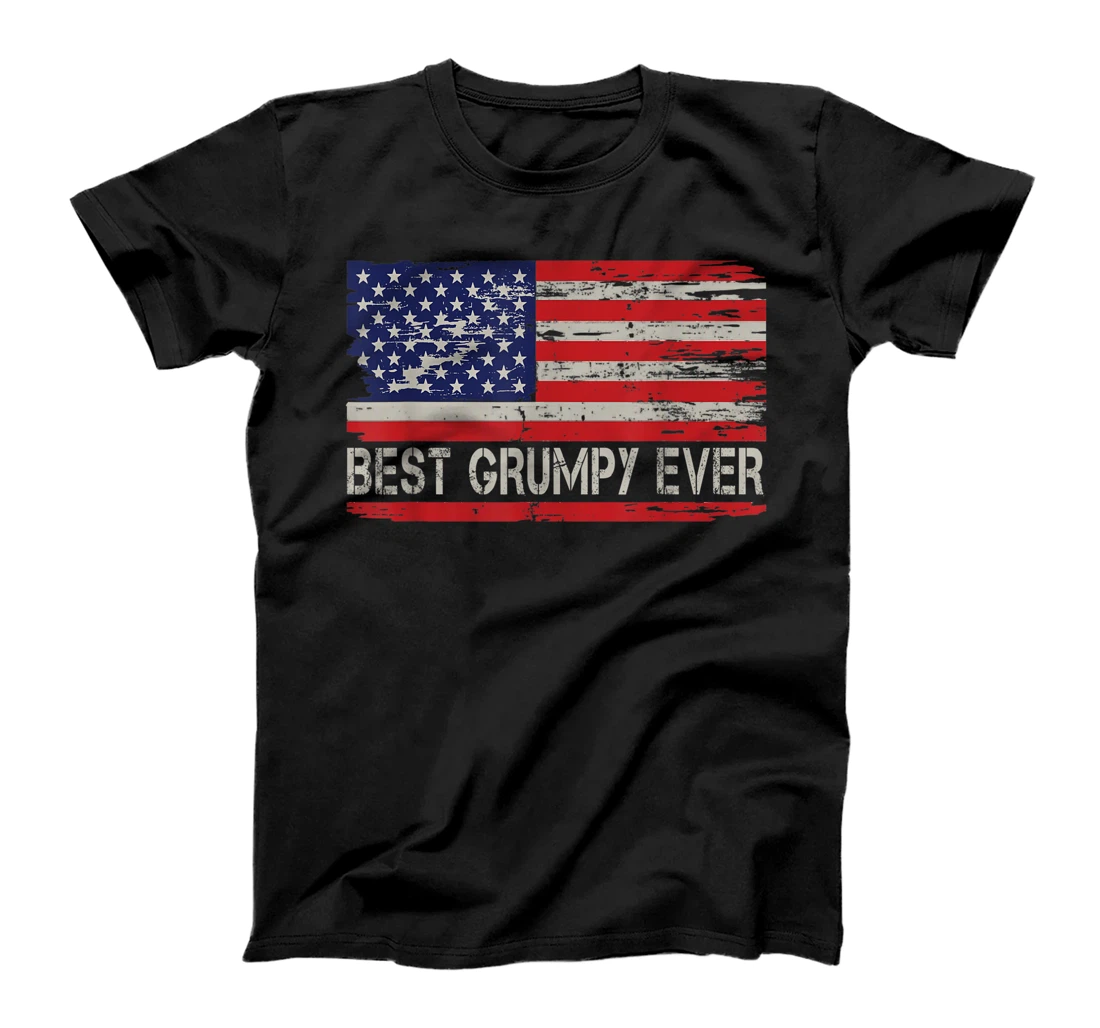 Personalized Mens Best Grumpy Ever With US American Flag T-Shirt