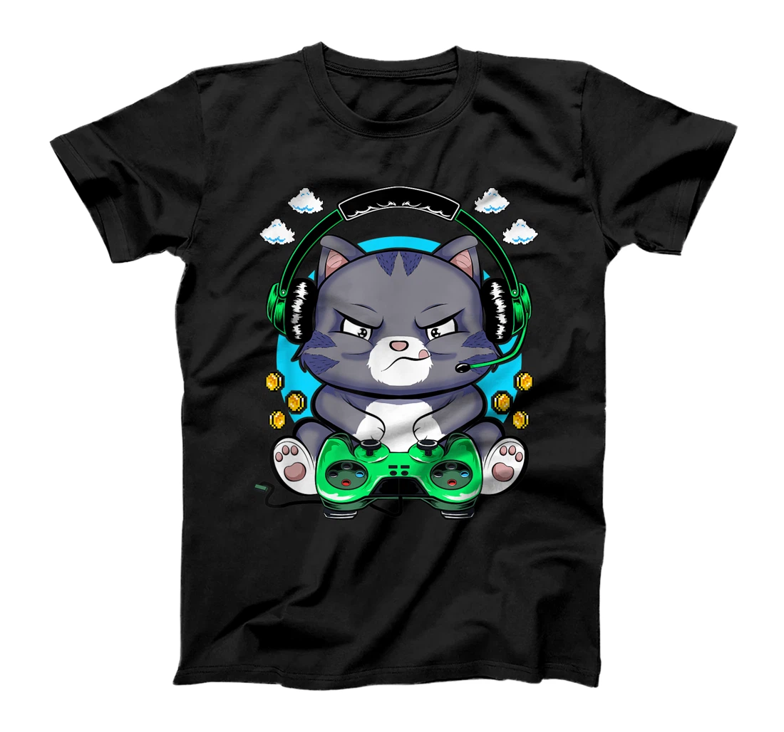 Personalized Funny Gamer Cat T-Shirt, Kid T-Shirt and Women T-Shirt