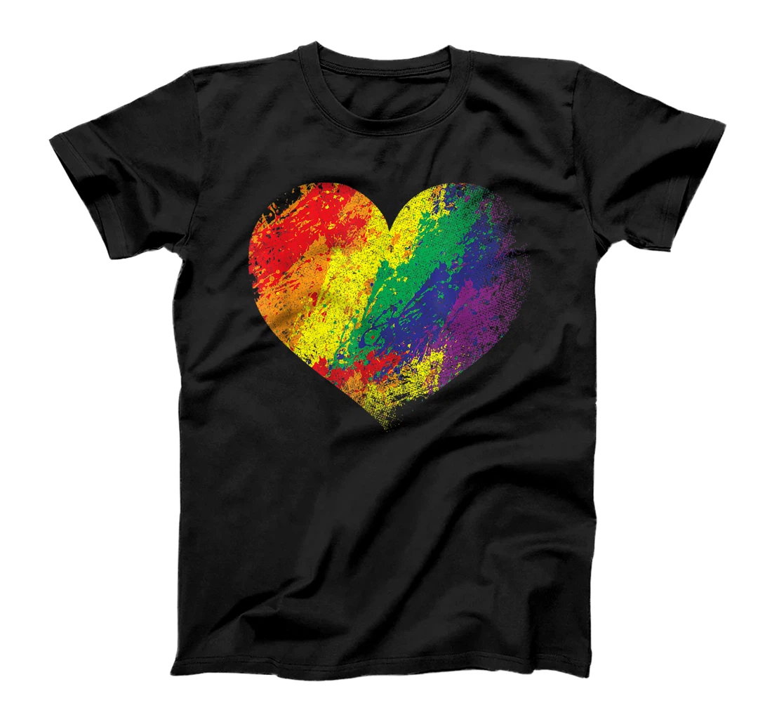 Personalized Cool Rainbow Heart Transgender Queer LGBTQ+ Love Equality Bi T-Shirt, Women T-Shirt