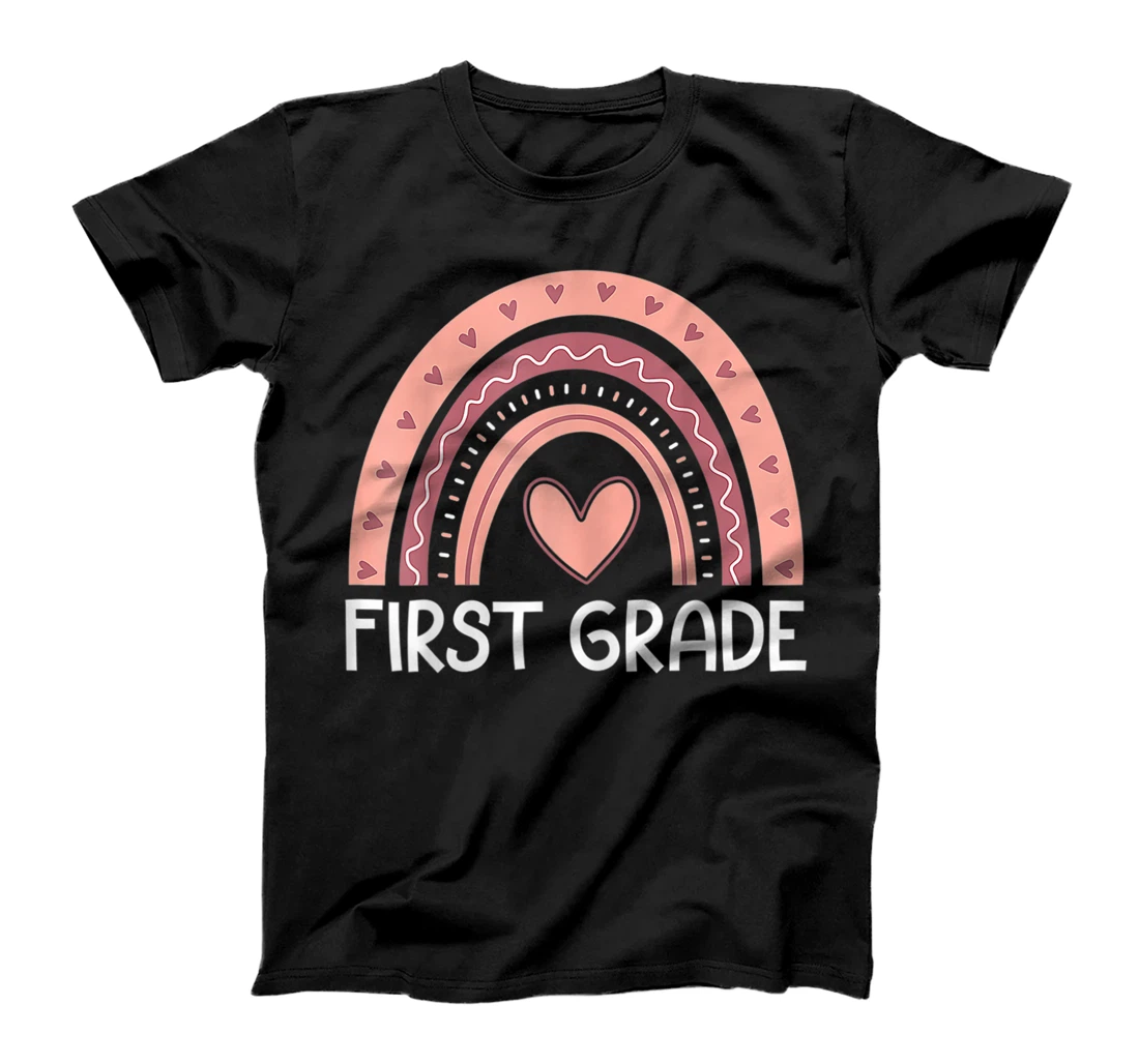Personalized First Grade Rainbow Team Hello 1st Grade Rocks Squad Teacher T-Shirt, Kid T-Shirt and Women T-Shirt