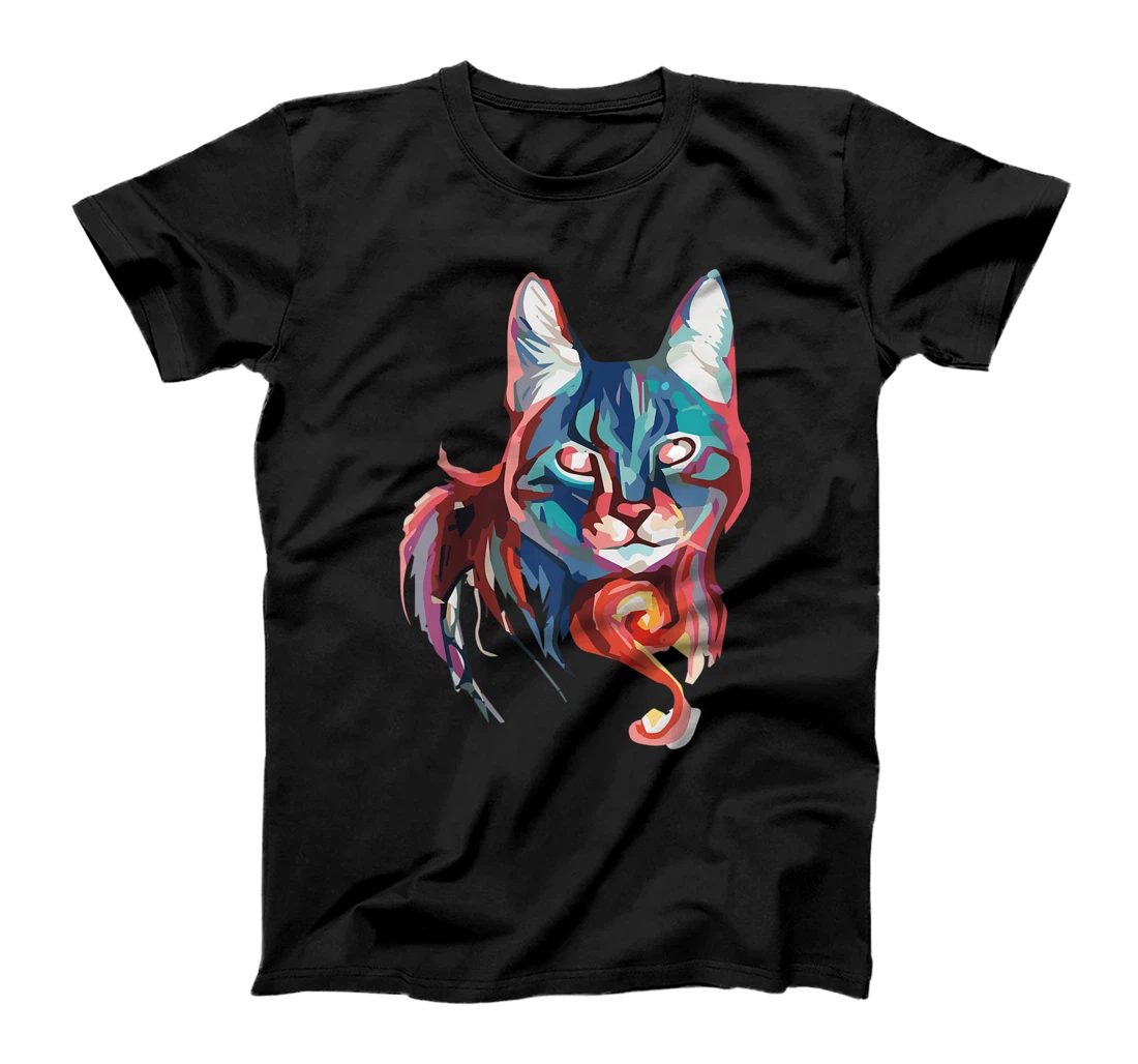 Abstract Cat T-Shirt, Kid T-Shirt and Women T-Shirt - Great Kitty Cat Lover Design T-Shirt, Kid T-Shirt and Women T-Shirt