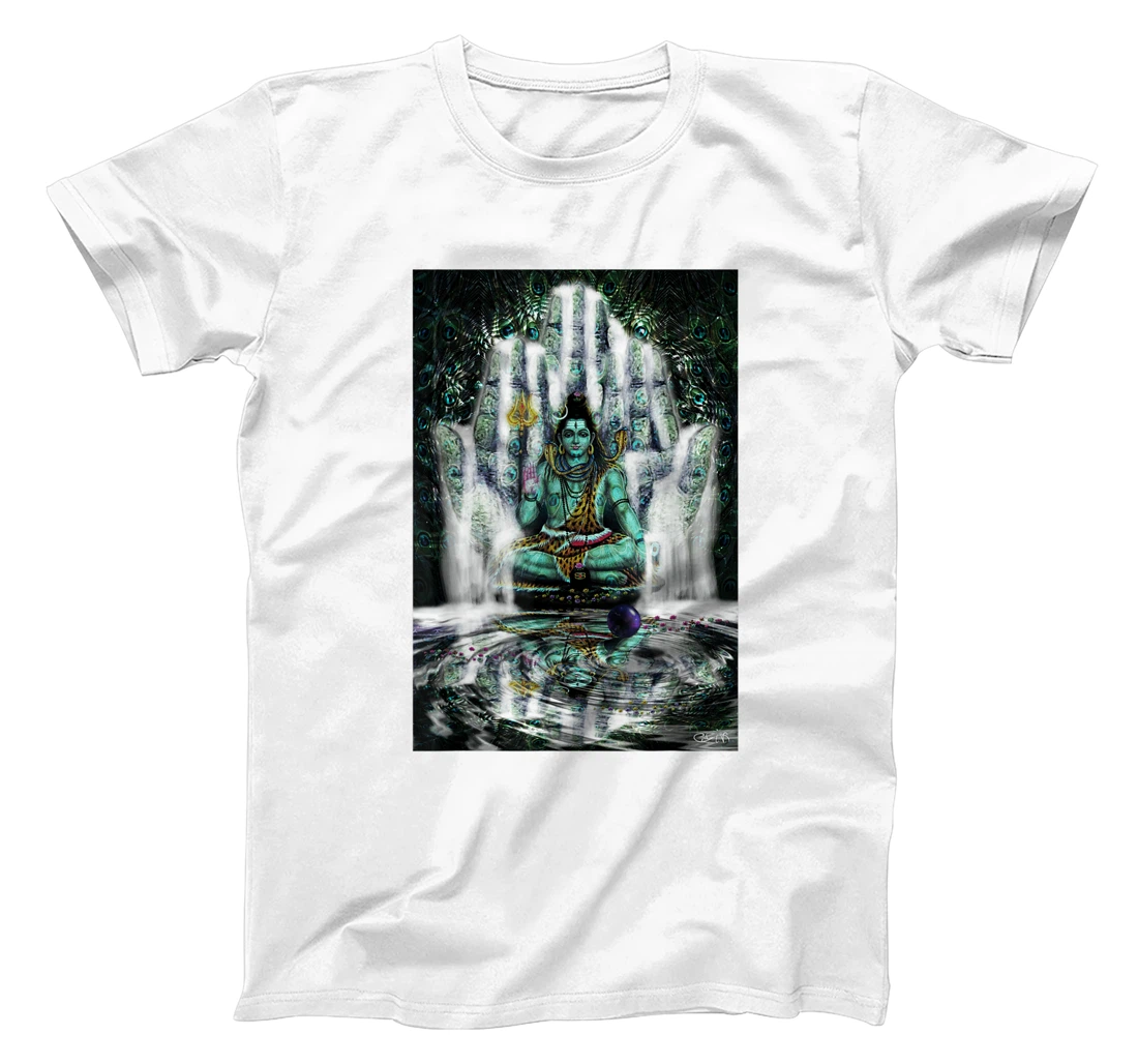 Statue Of Lord Shiva By The Waterfall Buddha Buddhism T-Shirt, Women T-Shirt