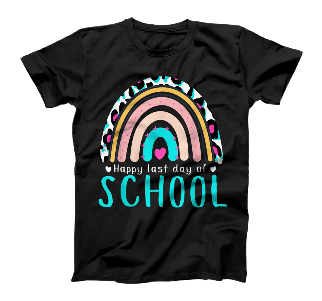 Leopard Rainbow Kindergarten Teacher Last Day Of School Cute T-Shirt, Kid T-Shirt and Women T-Shirt