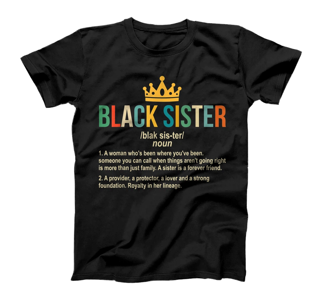 Personalized Black Sister Black Family Matching Tshirt T-Shirt, Women T-Shirt
