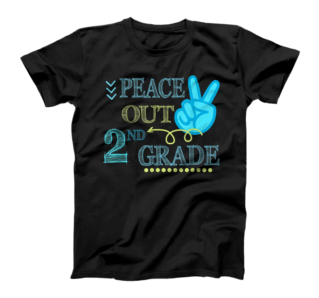 Personalized Peace Out 2Nd Grade Funny End Of School Year Teacher Student T-Shirt, Kid T-Shirt and Women T-Shirt