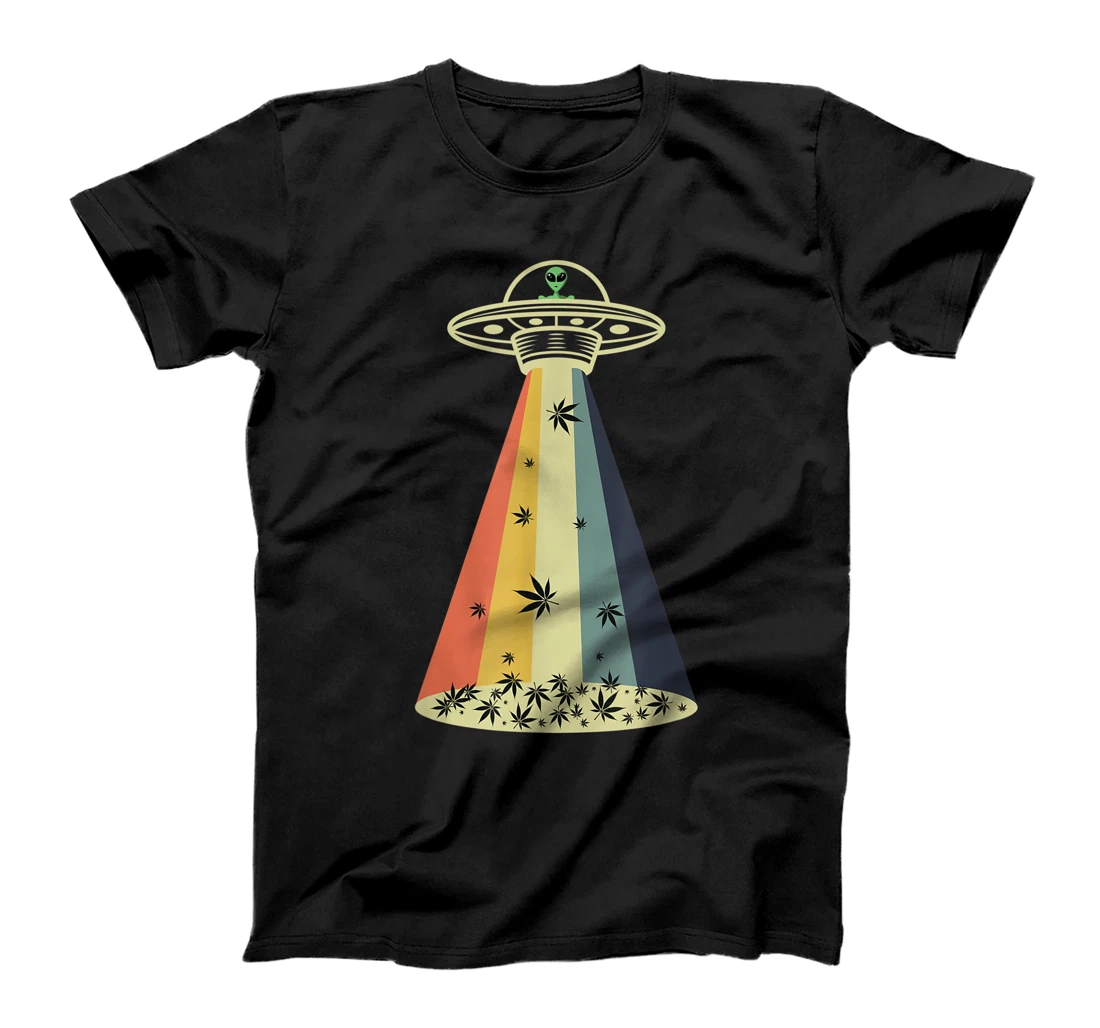 Alien THC Inspired Weed UFO Related Alien Marijuana Design T-Shirt, Women T-Shirt