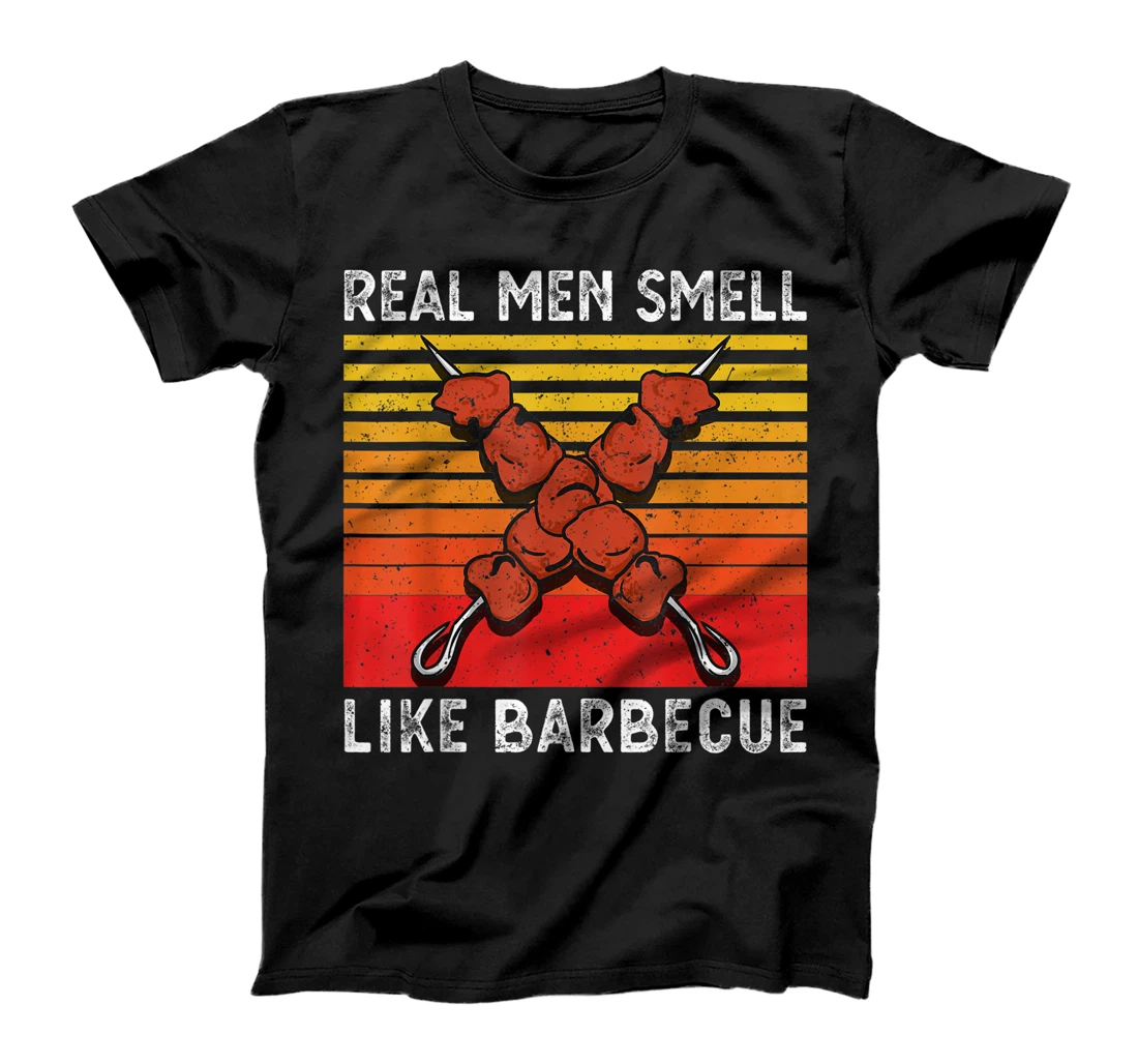 Personalized Real Men Smell Like Barbecue Funny BBQ Grilling For men T-Shirt, Women T-Shirt