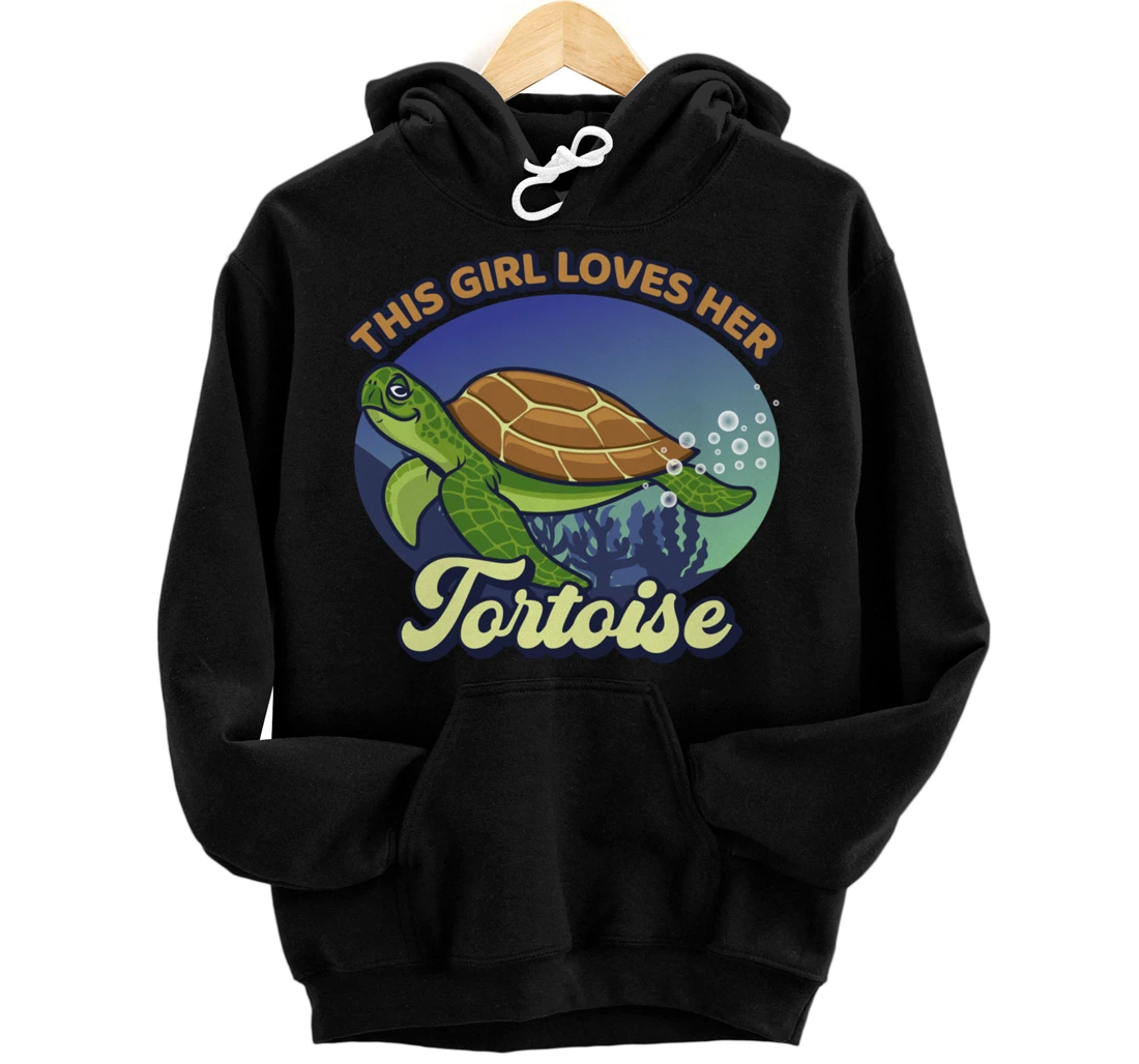 Personalized Funny This Girls Loves Her Tortoise Reptile Keeper Pullover Hoodie