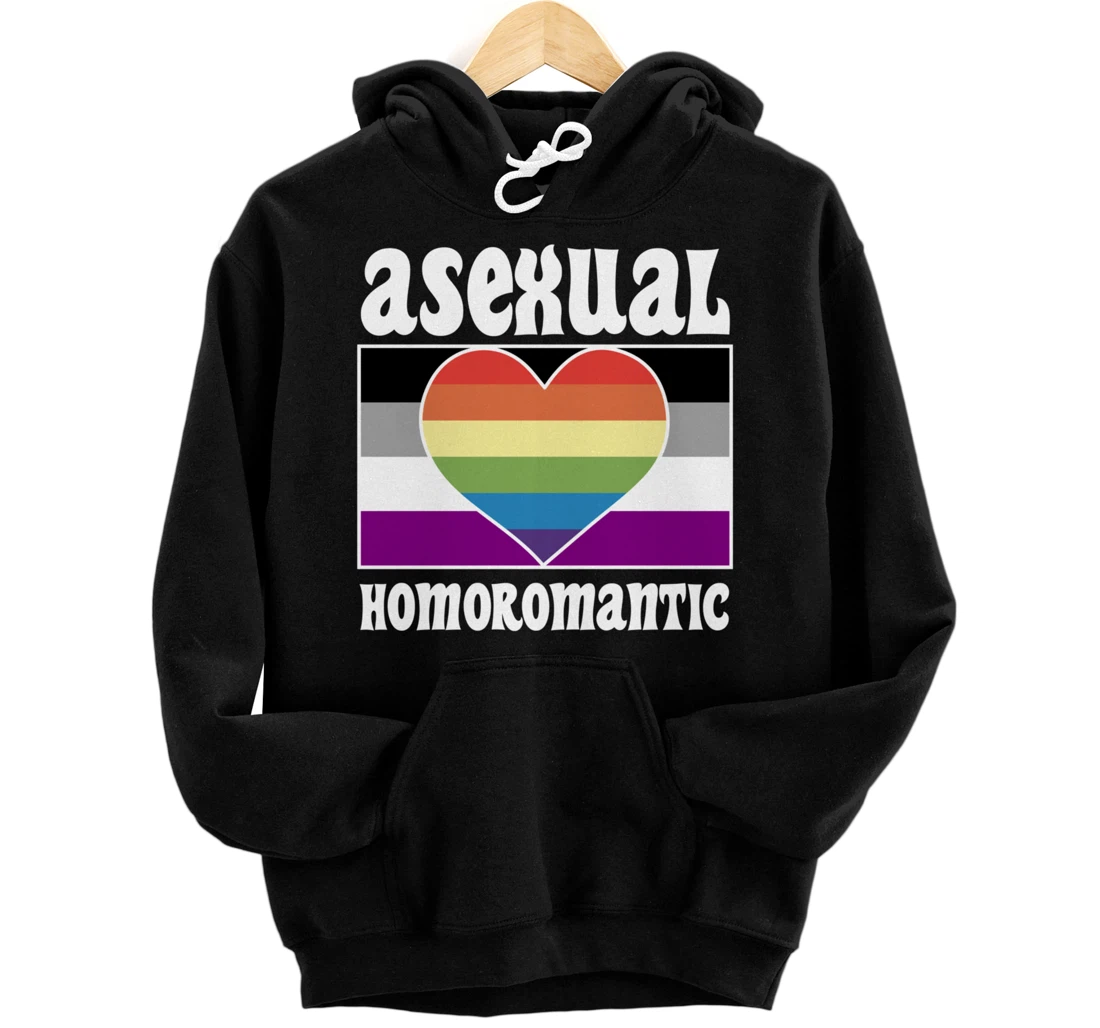 Personalized Asexual Homoromantic Pride Flag Cute Funny Ace Aesthetic Pullover Hoodie