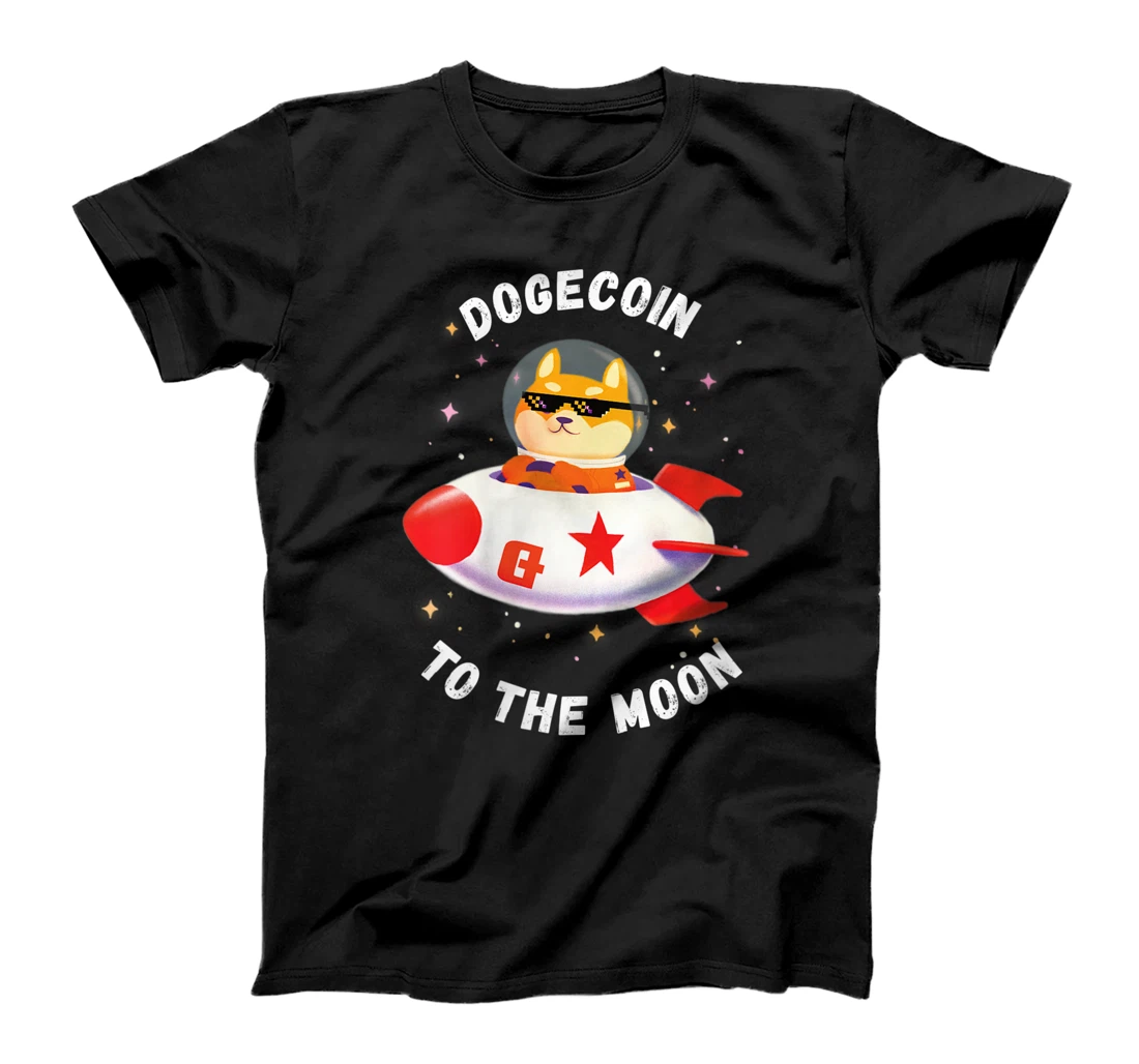 Womens Funny Dogecoin Space Rocket Meme Hodl Dogecoin To The Moon T-Shirt, Women T-Shirt