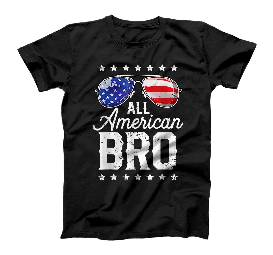 All American Bro 4th Of July Men Family Matching Sunglasses T-Shirt, Women T-Shirt