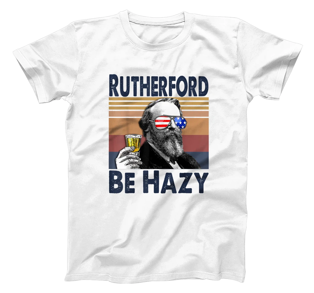 Rutherford Be Hazy 4th of July American Flag Retro T-Shirt, Women T-Shirt