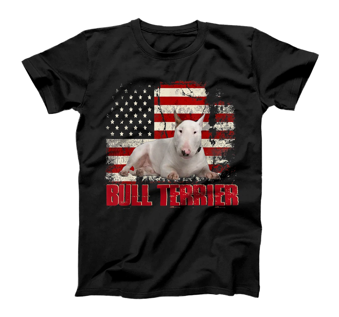 Vintage American Flag Bull Terrier Dog Lover T-Shirt, Kid T-Shirt and Women T-Shirt