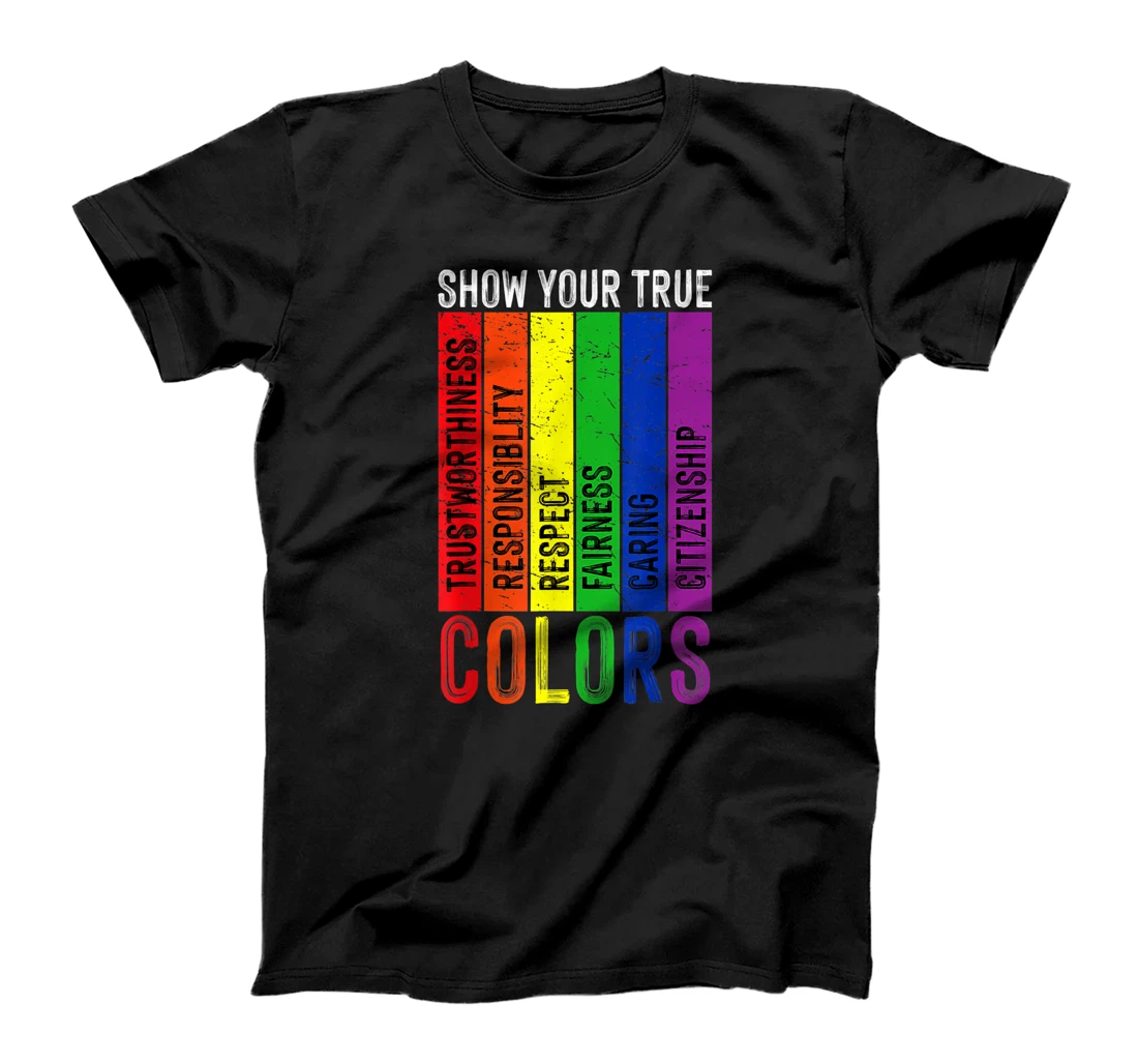 True Colors Gay Rainbow Pride Flag LGTBQ Cool LGBT Ally T-Shirt, Kid T-Shirt and Women T-Shirt