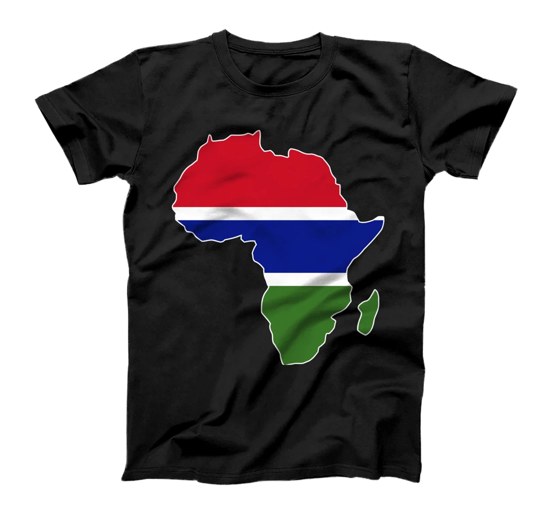 Love Gambia With Gambia Flag Inside Africa Map Gambian Pride T-Shirt