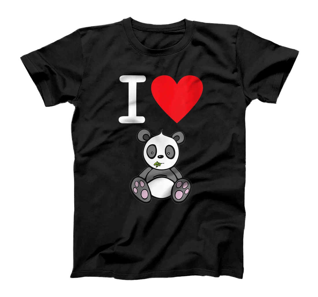 Womens I Love You Panda Bear Valentines Day Red Heart T-Shirt, Women T-Shirt