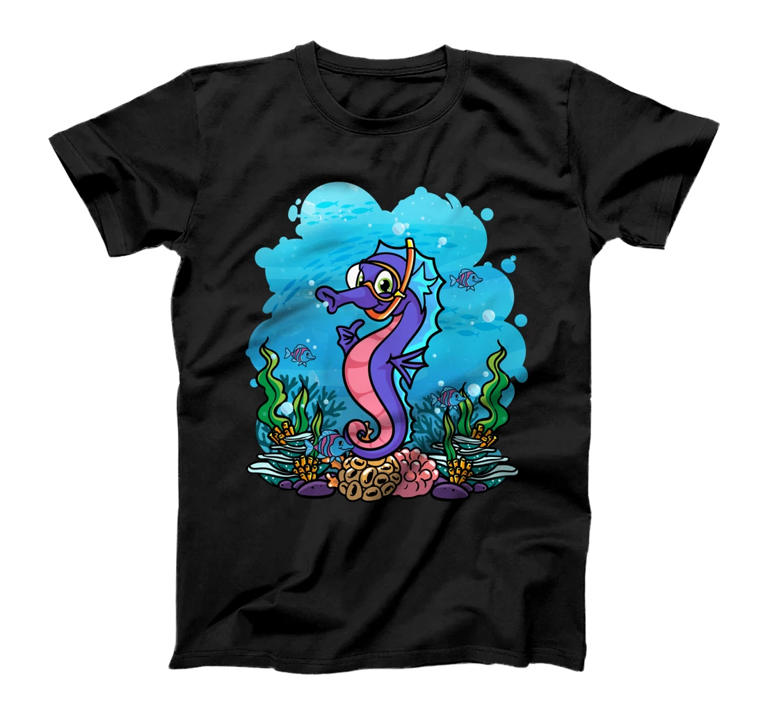 SCUBA Diver cute Sea Horse Design T-Shirt