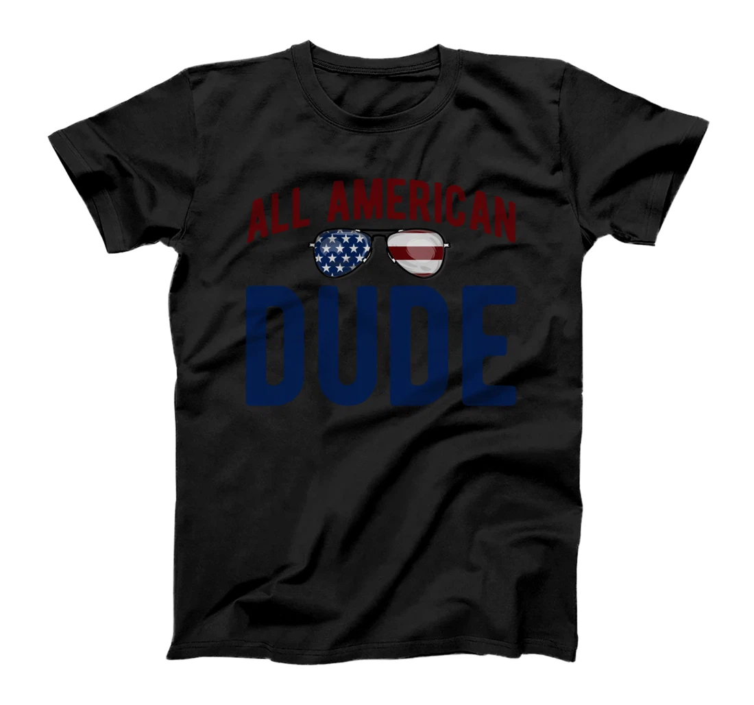 Patriotic 4th Of July All American Dude USA Vintage Flag T-Shirt