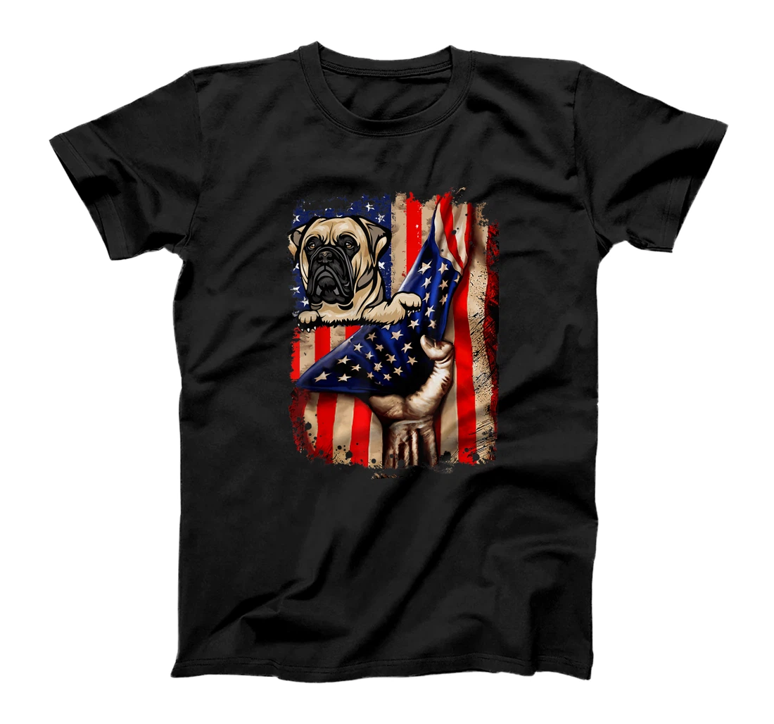 Patriotic Bull Mastiff American Flag Dog Lover T-Shirt, Kid T-Shirt and Women T-Shirt