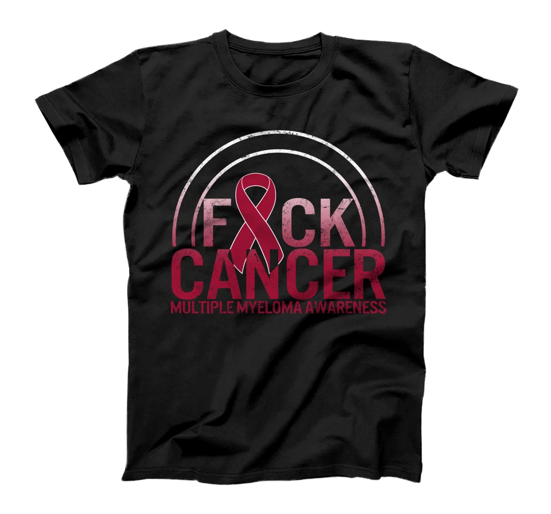 Multiple Myeloma Cancer Awareness Ribbon Fuck Cancer Support T-Shirt