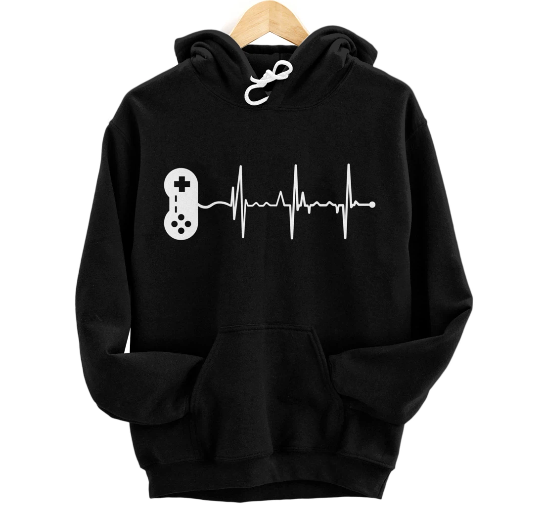 Personalized Boys Gaming Heartbeat Video Games for Gamers Pullover Hoodie