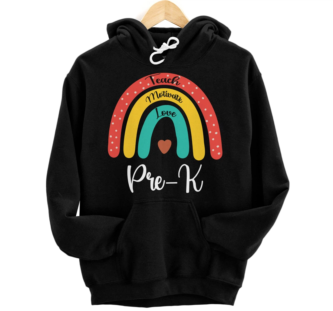 Personalized Pre-K Crew Teacher Funny First Day Of School Rainbow Team Pullover Hoodie