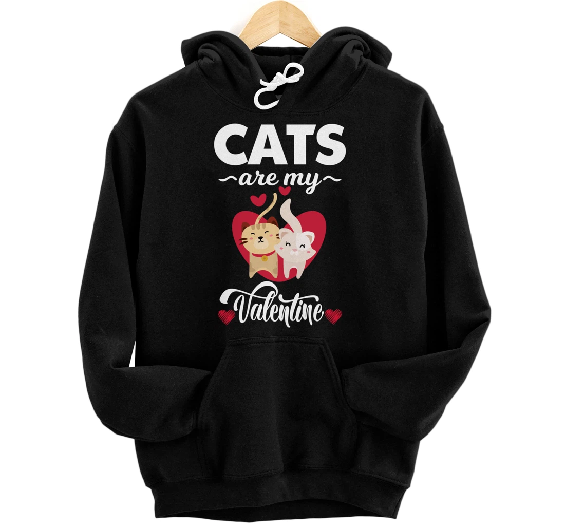 Personalized Cats are my valentine funniest graphic design Pullover Hoodie