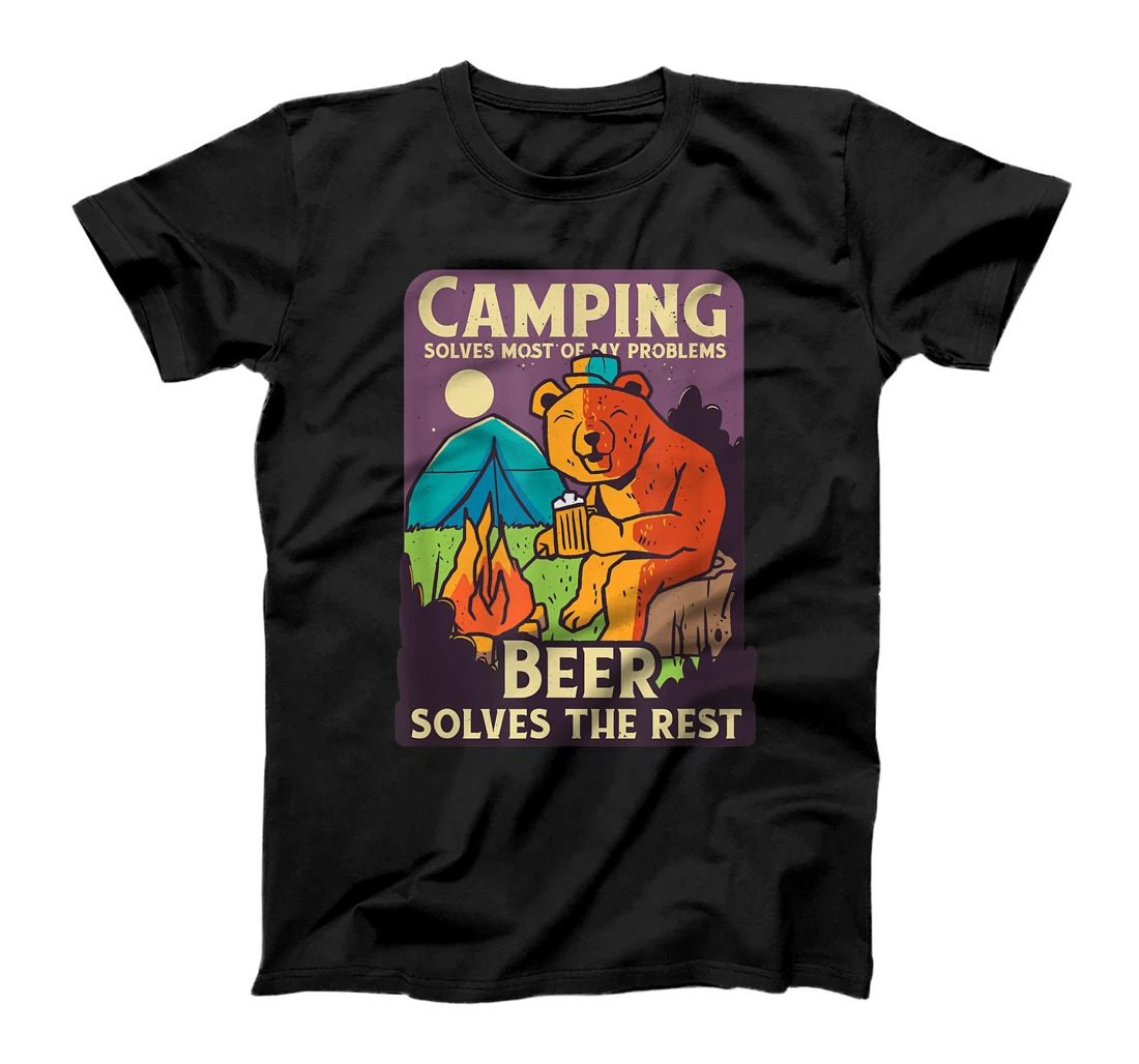 Camping beer funny bear T-Shirt, Women T-Shirt