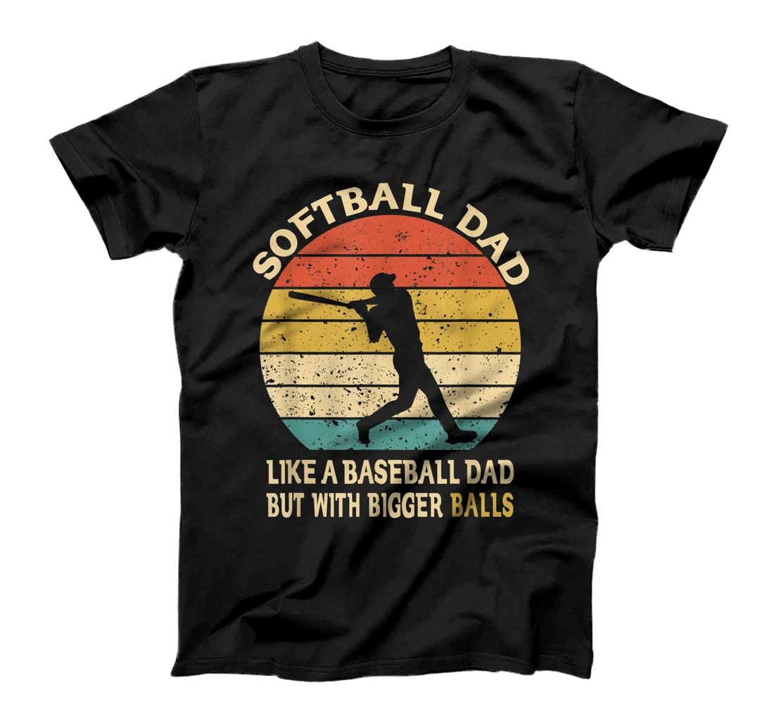 Mens Softball like a baseball but with bigger balls retro vintage T-Shirt