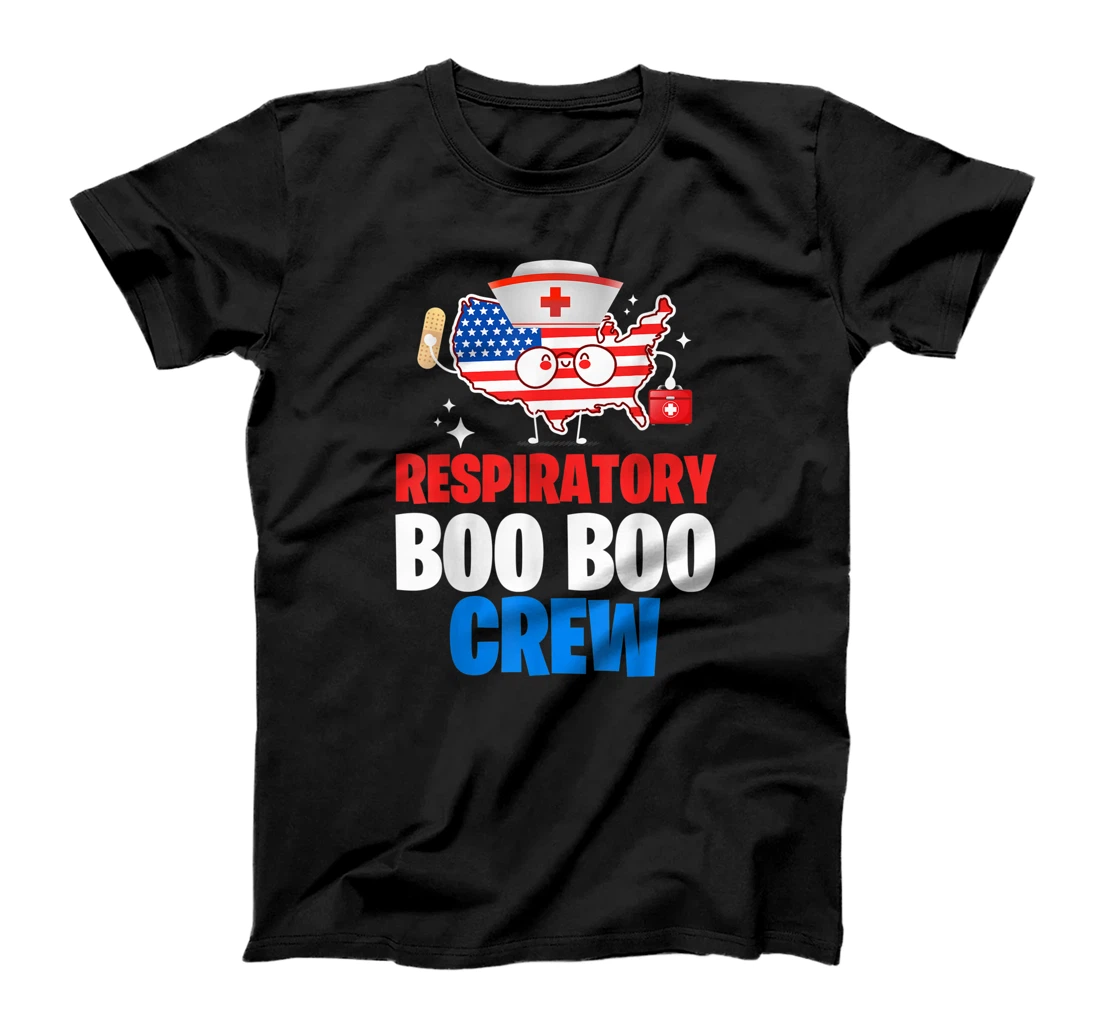 Boo Boo Crew Tee American Flag Funny 4th Of July USA Nurse T-Shirt, Women T-Shirt