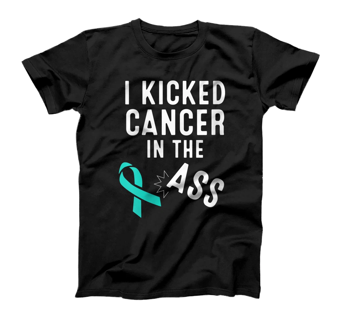 Womens Ovarian Cancer Survivor Gift For Women Funny Teal Awareness T-Shirt, Women T-Shirt