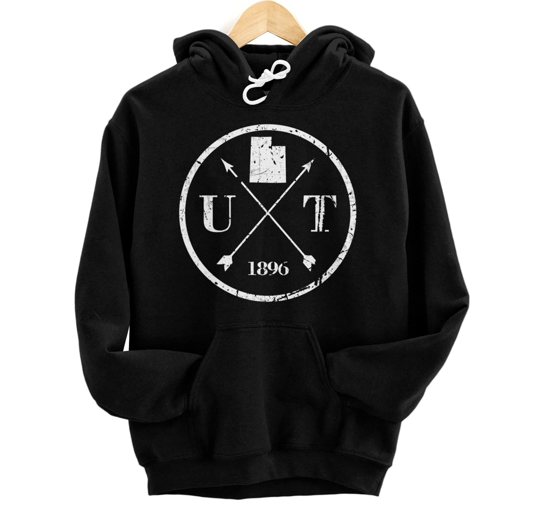 Personalized Vintage Utah Founded Year Arrow Badge Outdoor Style Pullover Hoodie