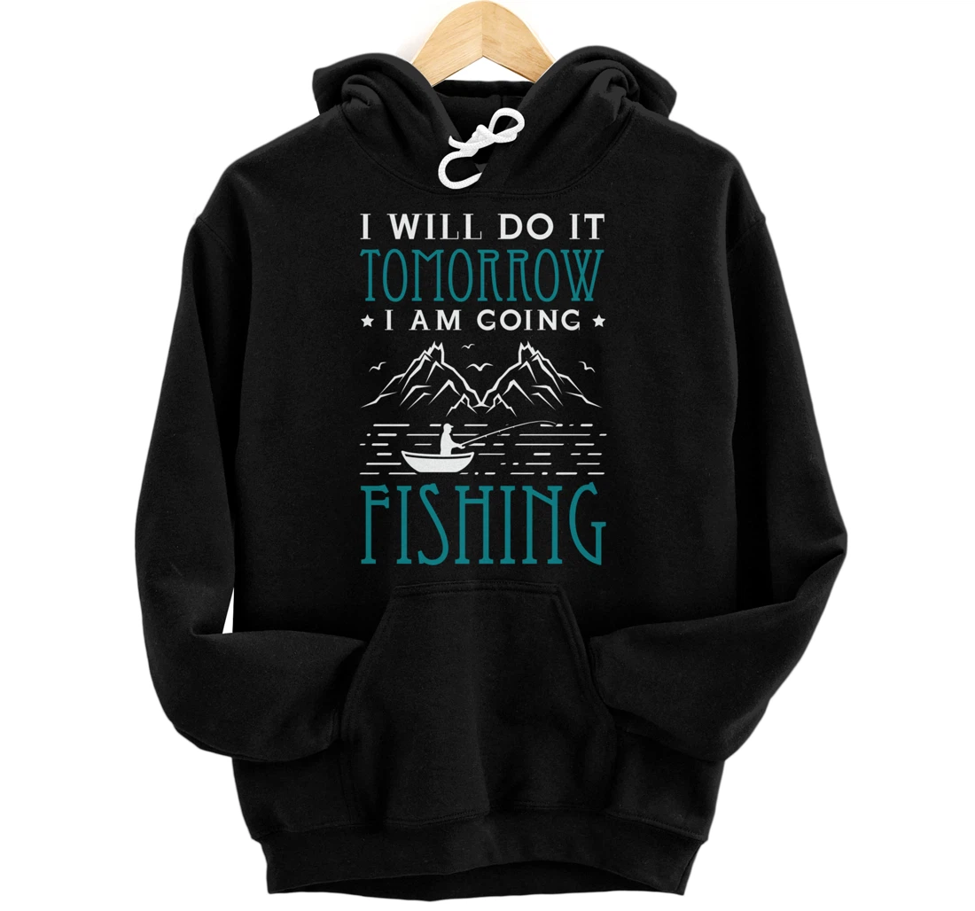 Personalized Fishing Hobby Therapy Saying Mountains Angler Lake Pullover Hoodie