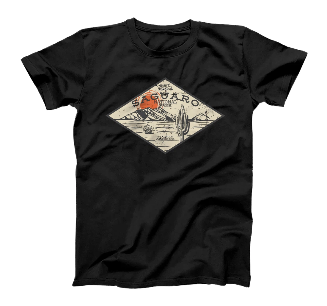 Retro Saguaro National Park Souvenir Mountain Cactus Sunset T-Shirt
