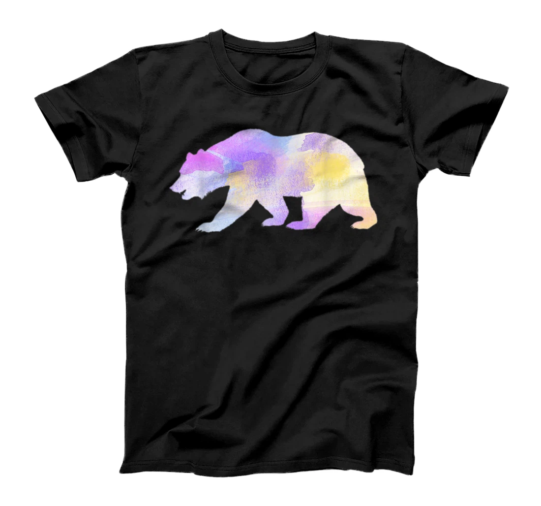 Personalized Watercolor Wild Bear Paint Wildlife Animal Lover Outdoor T-Shirt, Women T-Shirt