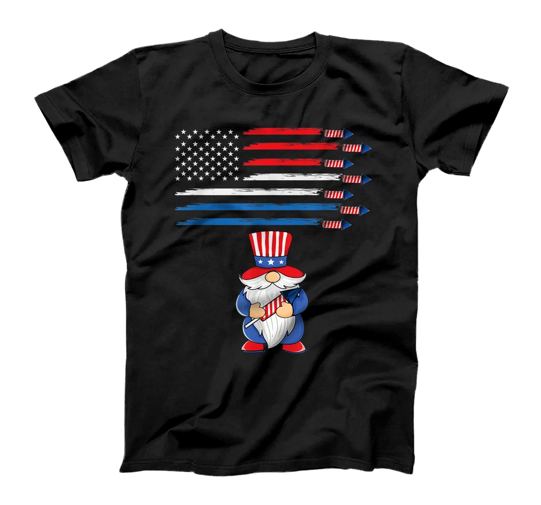 4th of July gnome Firework American Flag USA Hat Outfit Boys T-Shirt, Kid T-Shirt and Women T-Shirt