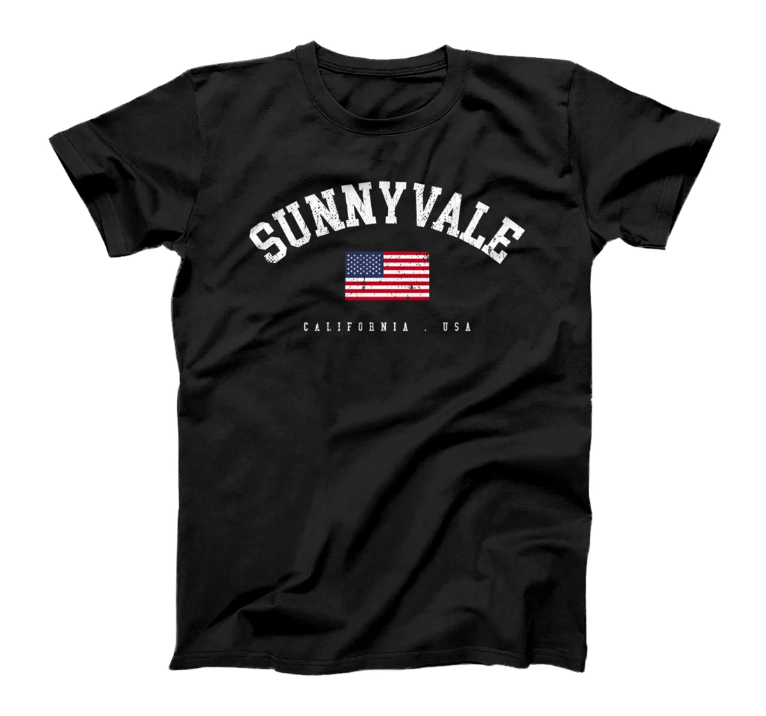 Personalized Sunnyvale CA Retro American Flag USA City Name T-Shirt