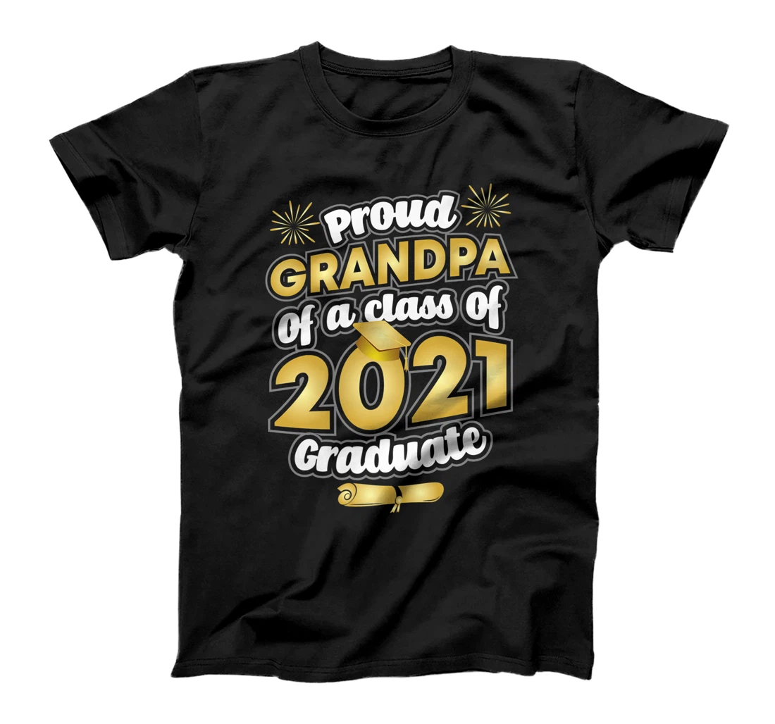 Personalized Mens Proud Grandpa of a 2021 Graduate Graduation Premium T-Shirt