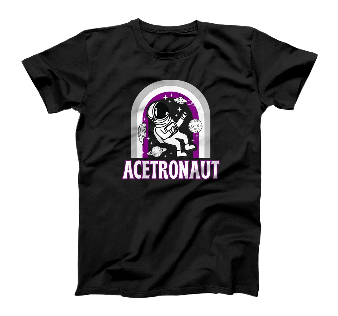 Personalized Womens Acetronaut Asexual Pride Rainbow Astronaut Space Planet Cute T-Shirt, Women T-Shirt