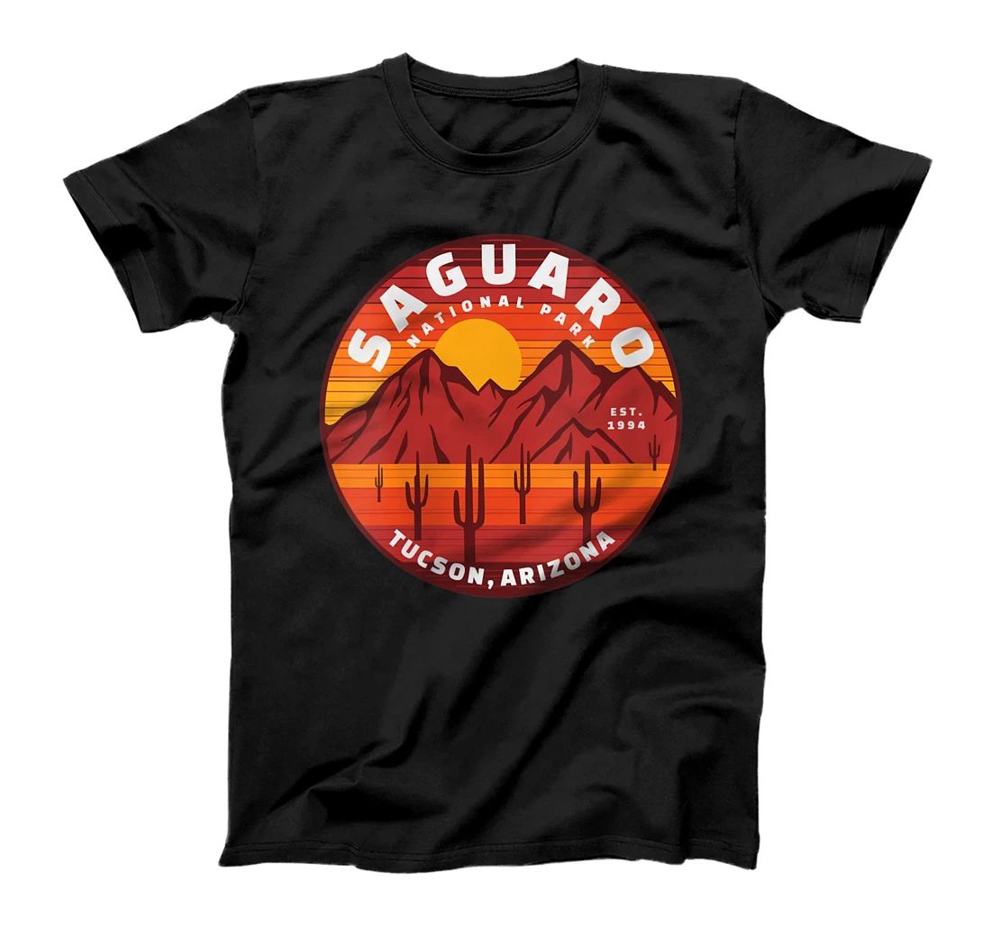 Womens Saguaro National Park Souvenir Saguaro Cactus Sunset Art T-Shirt, Women T-Shirt