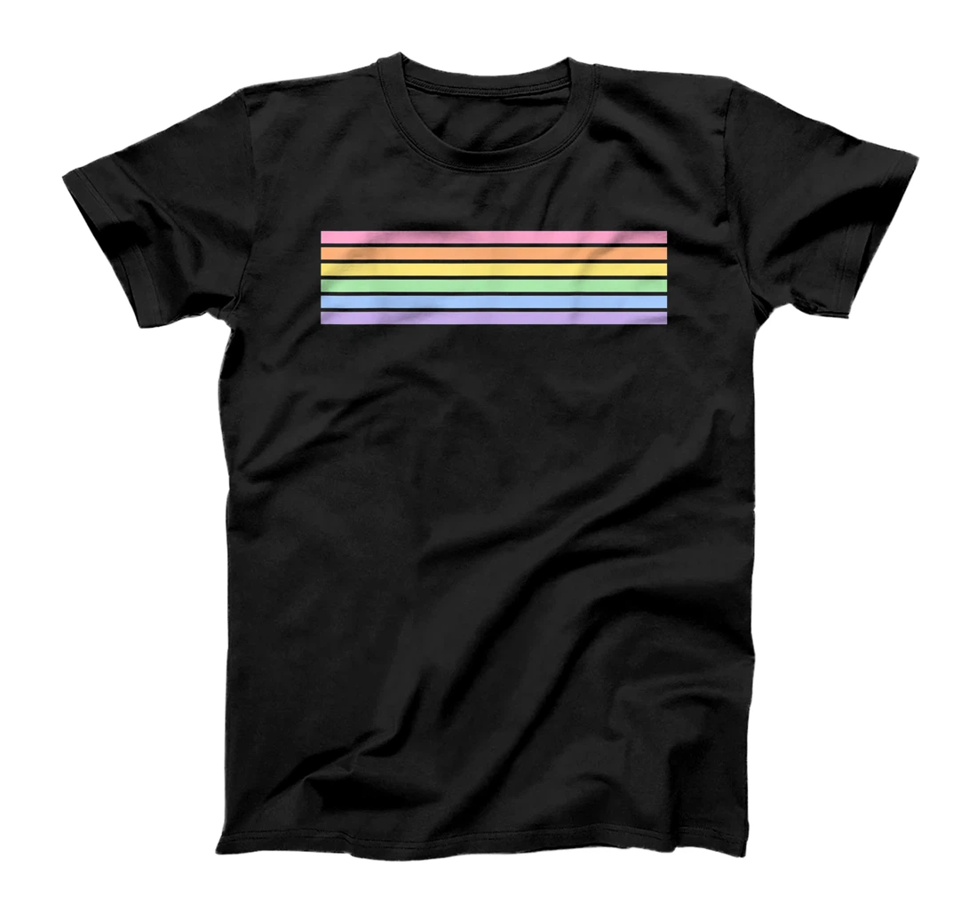 Womens Rainbow Horizontal Stripes in Pastel Colors T-Shirt, Kid T-Shirt and Women T-Shirt