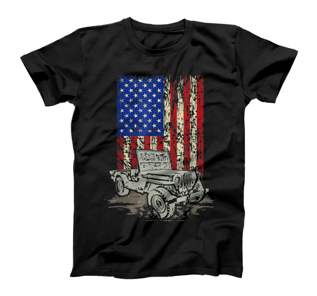 American Flag 4X4-jeep-american flag 4th of july T-Shirt, Women T-Shirt