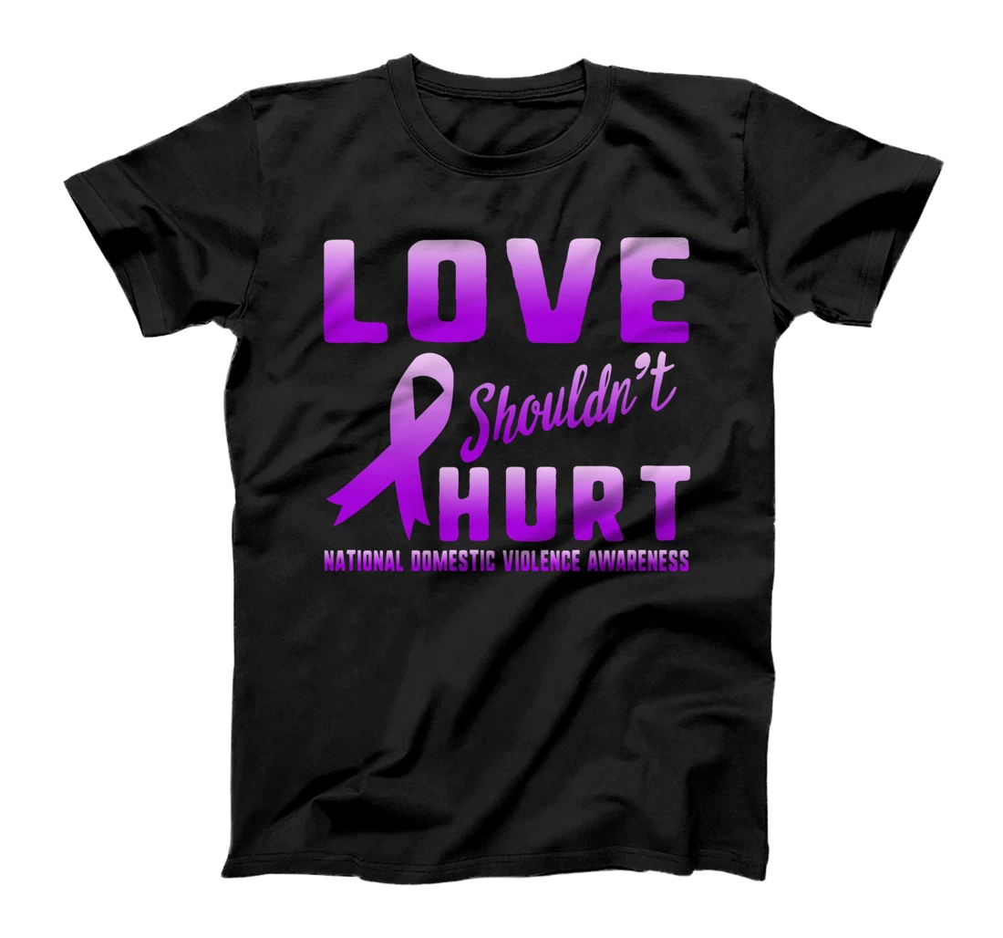 Personalized Love Shouldn't Hurt Domestic Violence Awareness Month Purple T-Shirt