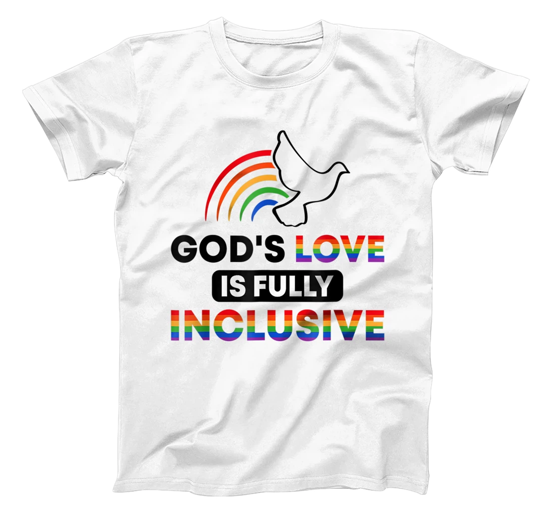 Personalized God's Love Is Fully Inclusive LGBTQ Ally Gay Pride Rainbow T-Shirt, Kid T-Shirt and Women T-Shirt