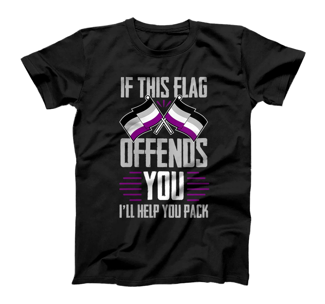 Personalized Womens If This Flag Offends You I'll Help You Pack Asexual Pride T-Shirt, Women T-Shirt